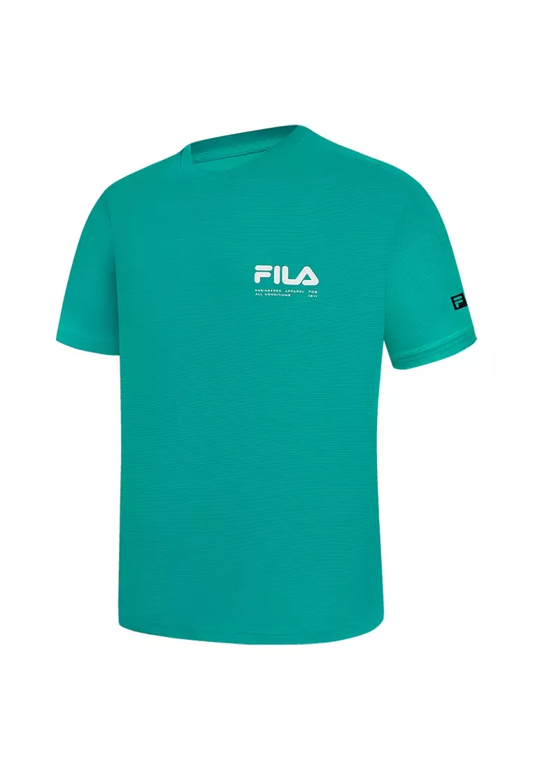 FILA CORE Men s EXPLORE GLAMOROUS CAMPING Short Sleeve T shirt in Turquoise