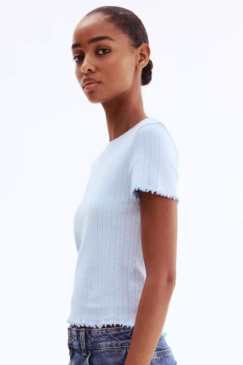 Pointelle jersey top