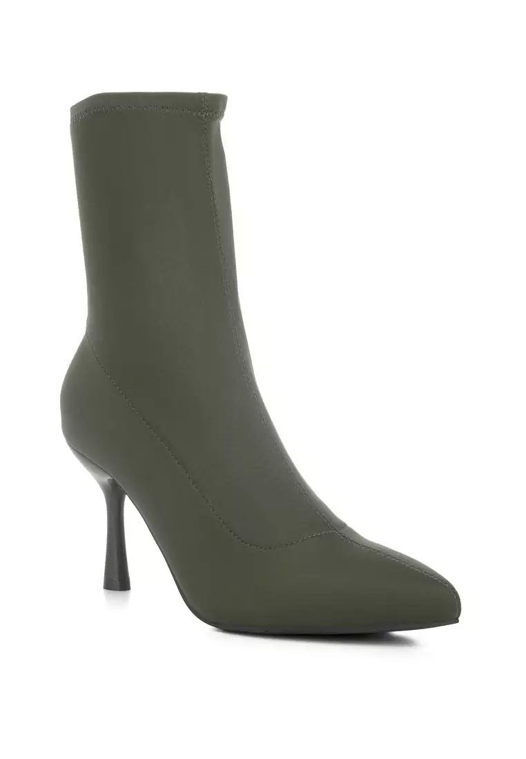 Khaki green sock boots best sale