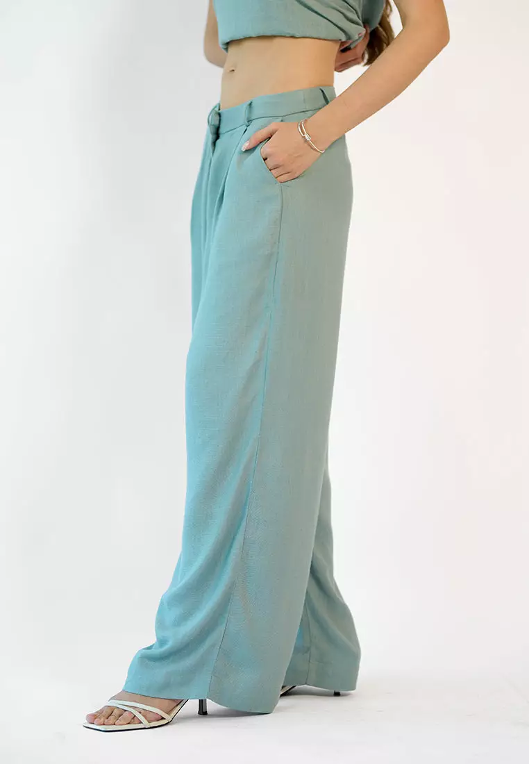 VIRGIO Linen High-Waisted Pleated Trouser