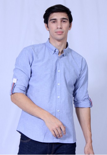 Jual Osella  baju pria  Kemeja  Lengan Panjang Blue Original 