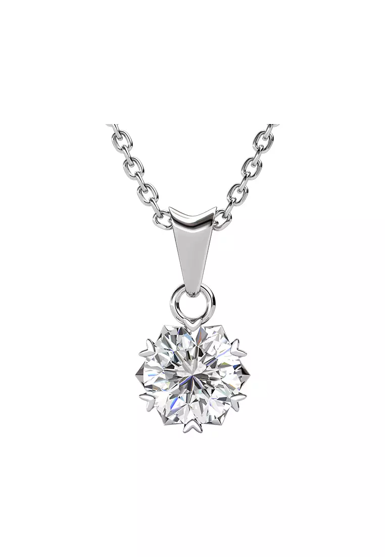Berlian Moissanite Le Fond Set Pendant & Earring [GRA CERTIFICATE MOISSANITE DIAMOND] - Anting Kalung Moissanite Diamond with 925 Silver by Her Jewellery