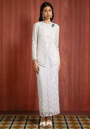 chinese dress ladies Lace Corset Maxi Dress in Powder Blue