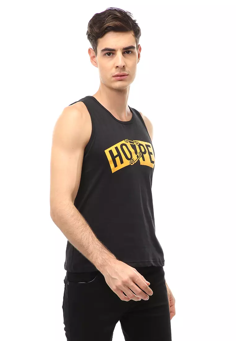 Agies Pakaian Dalam Pria Tank Top Singlet Hope Motive Material Cotton ORIGINAL - Gold