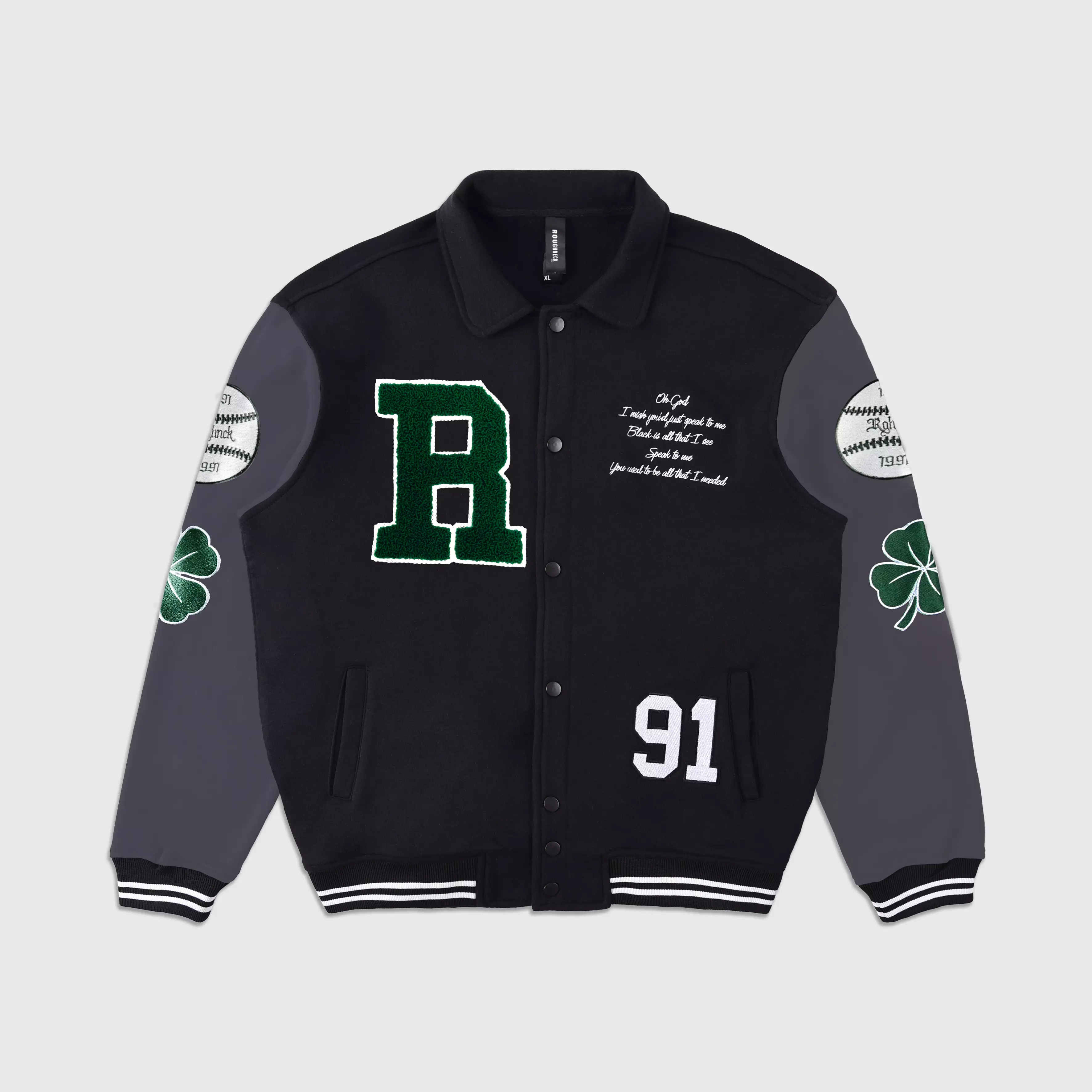 Jual Roughneck 1991 Roughneck VB010 Black Clover Varsity Jacket ...