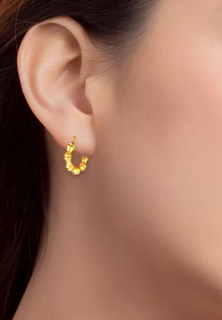 Buy TOMEI TOMEI Lusso Italia Sturdy Hoop Earrings, Yellow Gold 916 ...