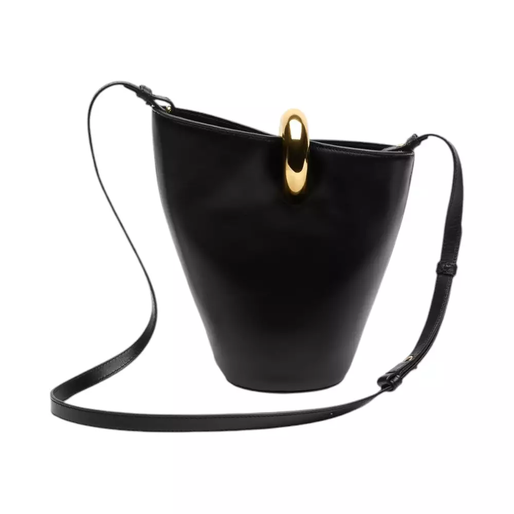 The Small Bambola Asymmetric Bucket Bag Black