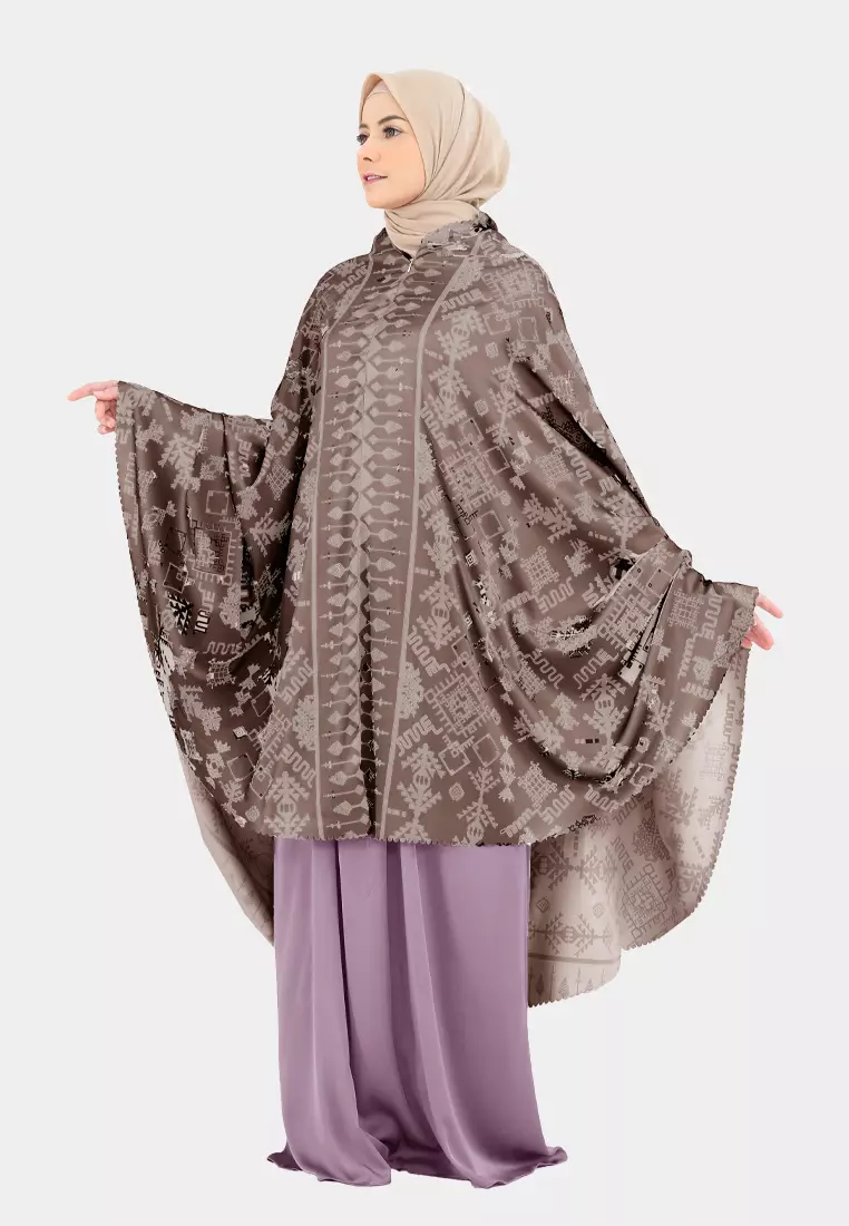 Mukena 2 in 1 Sabiyaa Ethnic Lasercut Silk Premium - Antique Mauve