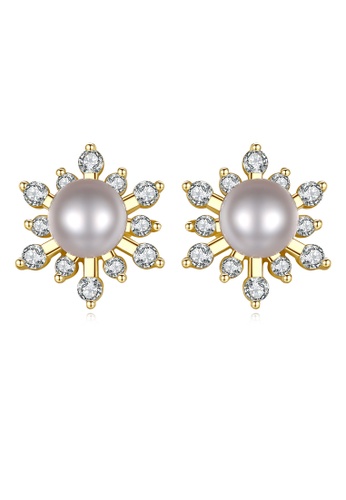SUNRAIS gold Premium color stone golden star earrings 6B332ACDC9EAB5GS_1