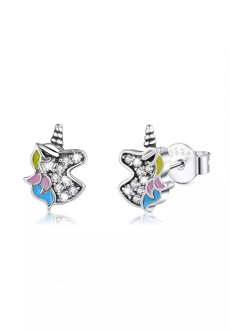 Real silver clearance unicorn earrings
