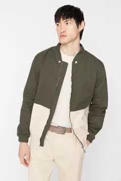 Trendyol Limited Edition Beige Men's Bomber Collar Long Sleeve