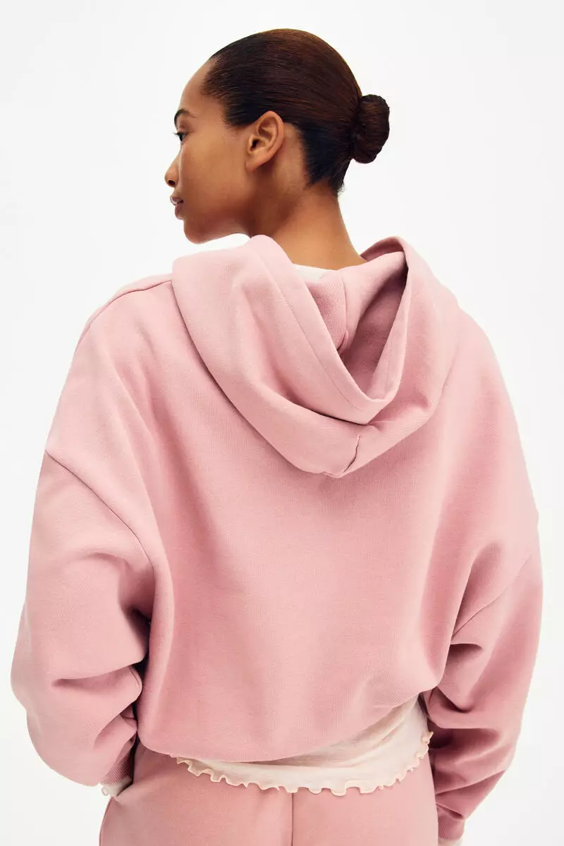 Drawstring zip-through hoodie