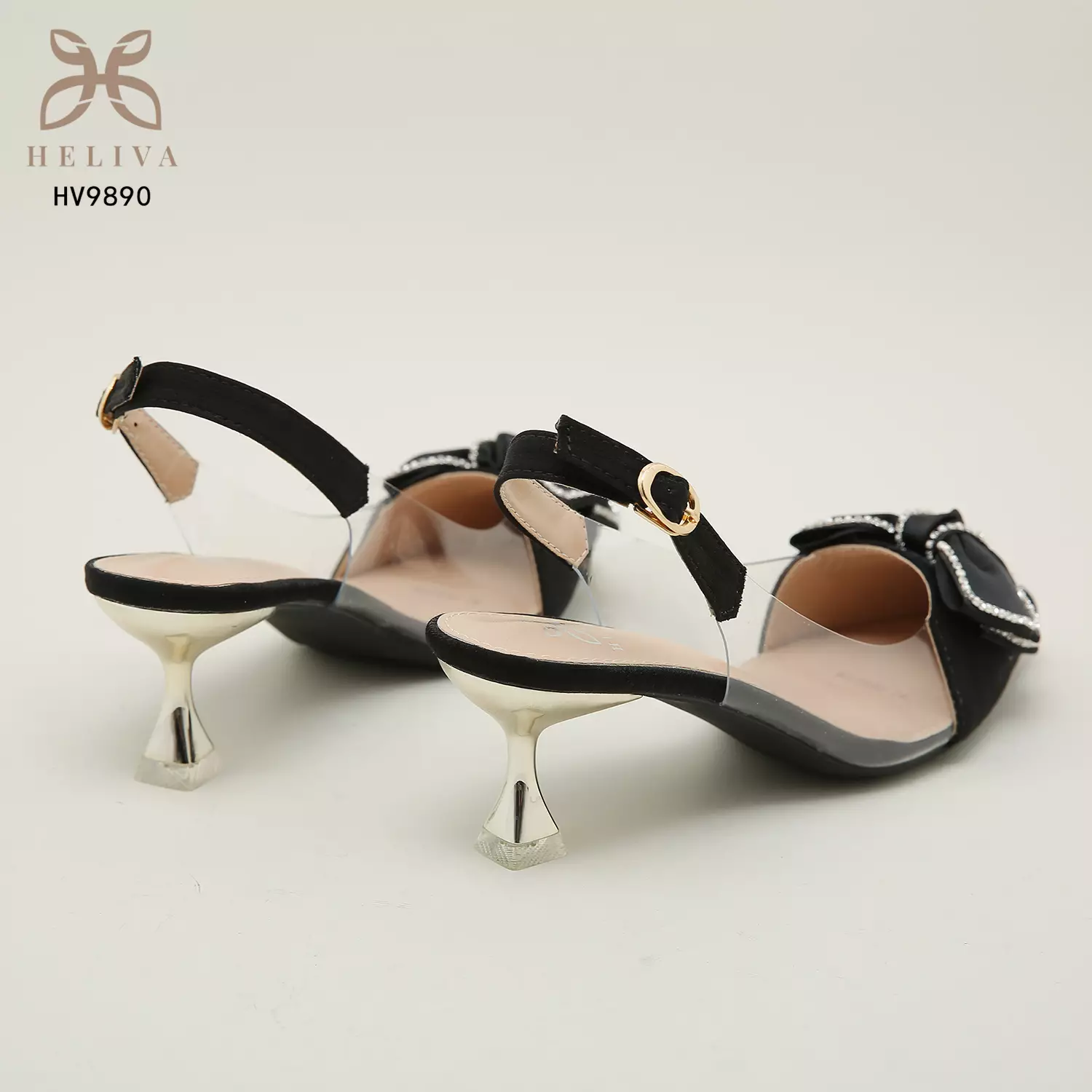 Heliva Linda High Heels Women Sling Back Shoes Butterfly Bow