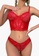 LYCKA red LEB2250-Lady Two Piece Sexy Bra and Panty Lingerie Sets (Red) 4BC41USF1358F4GS_1