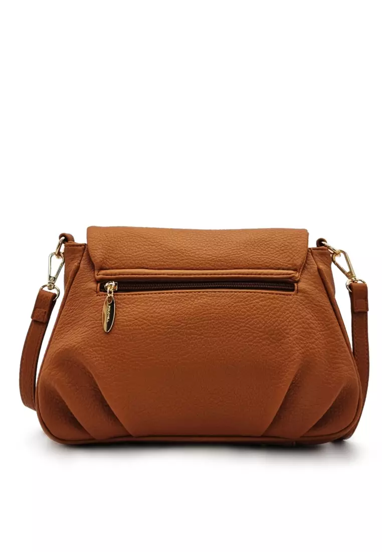 Buy POLO HILL POLO HILL Ladies Furrow Zipper Flap Crossbody Sling Bag ...