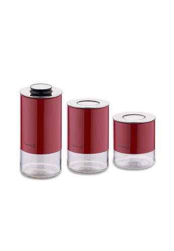 KORKMAZ red Korkmaz 316 Stainless Steel Spice Jars Stora Plus 3-Piece Red Storage Set A5520-1 (Made in Turkey) 96155HLB24543EGS_1