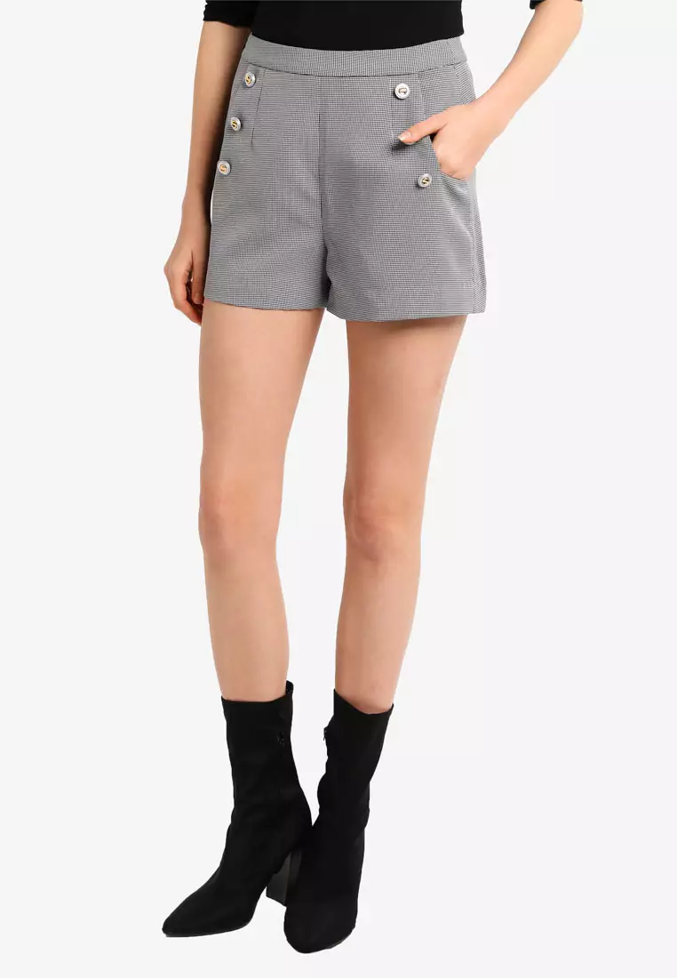 Checkered high sale waisted shorts