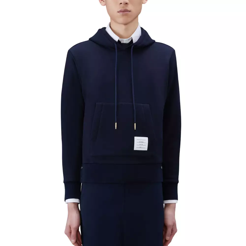 [4.4PRIL KEJUTAN HARGA] Center Back RWB Stripe Loopback Jersey Knit Hoodie Navy