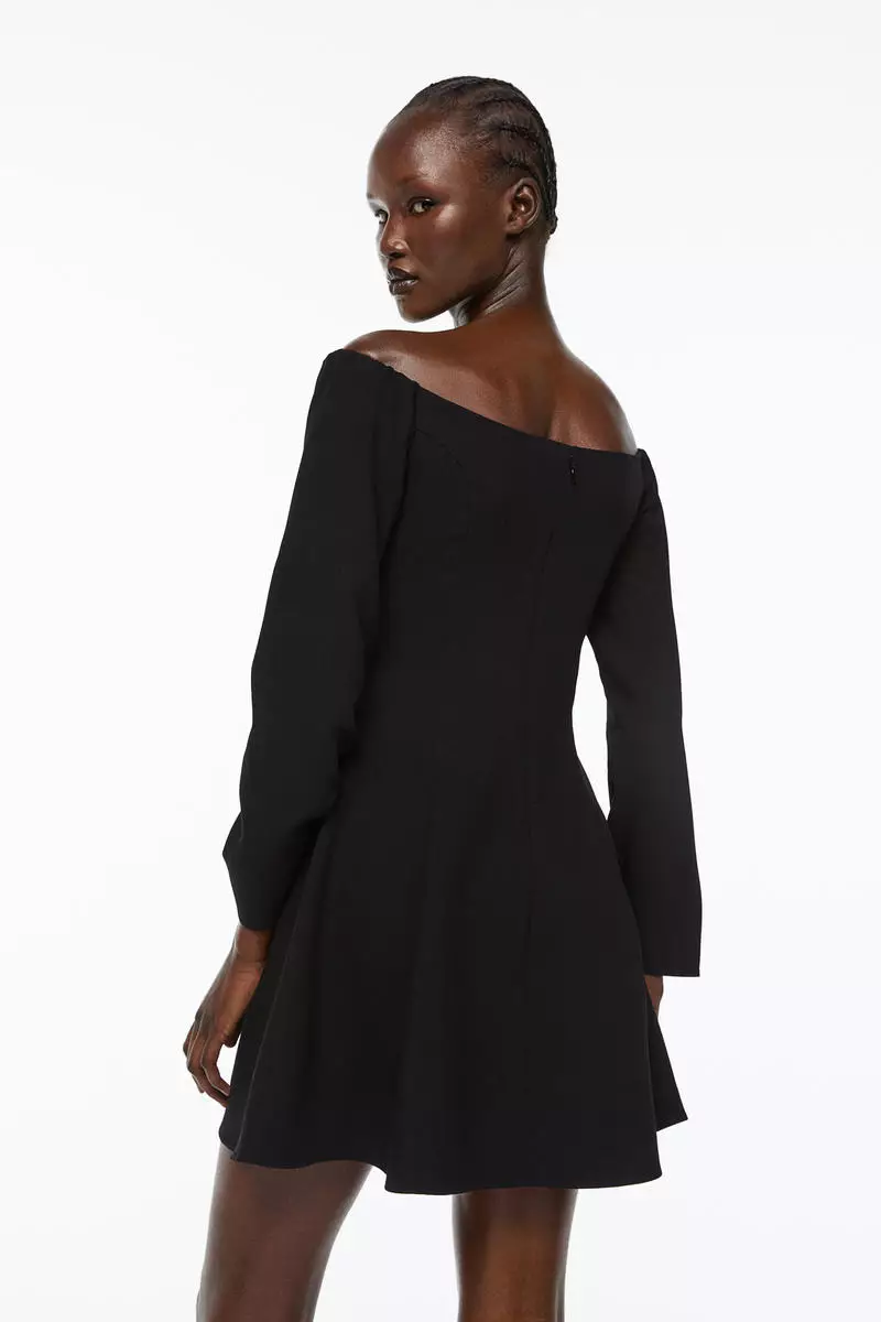 H&m black off the shoulder dress top