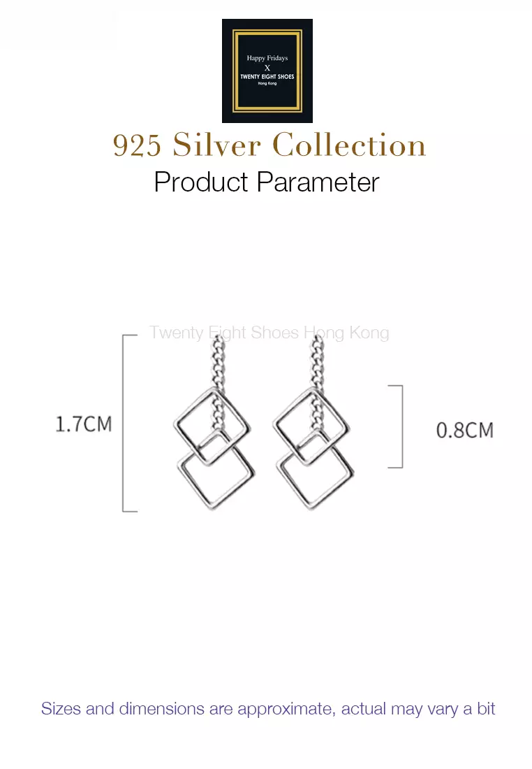 925 Silver Geometric Drop Earrings JW AR-G1488