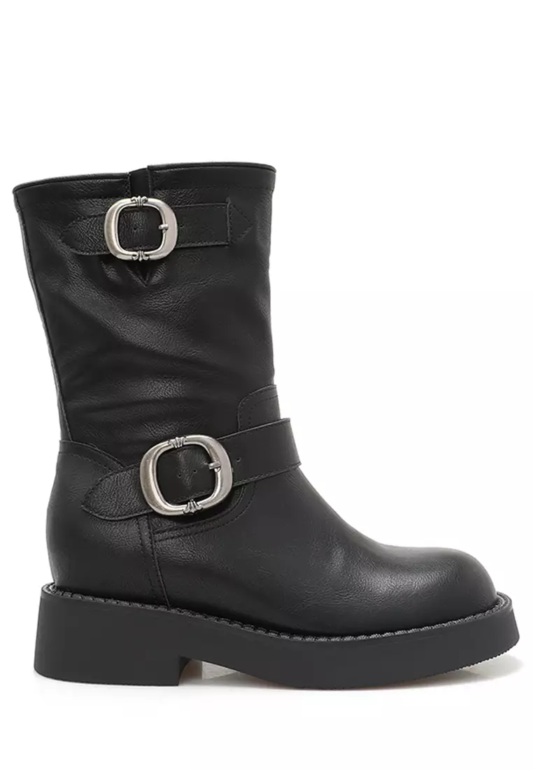 Discount on Twenty Eight Shoes  shoes - SKU: Hidden Heel Biker Boots TE2888-1