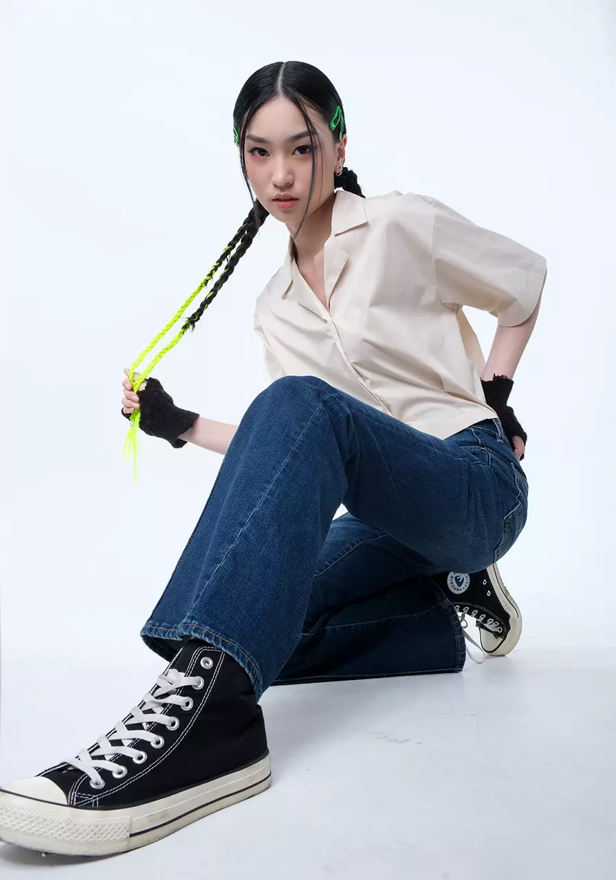 Celana Jeans Wanita Kazuya Medium Blue