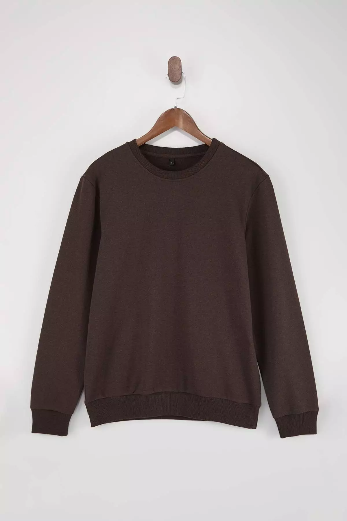 Dark Brown Regular/Normal Cut Inner Fleece/Warm Sweatshirt Tmnaw21Sw1208