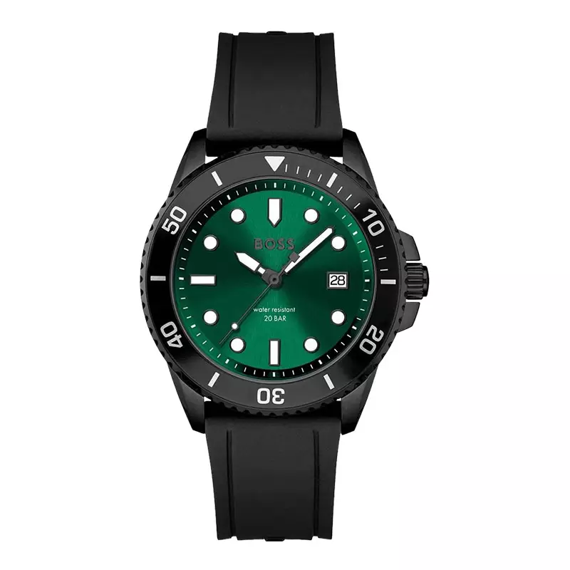 Green hugo boss watch clearance