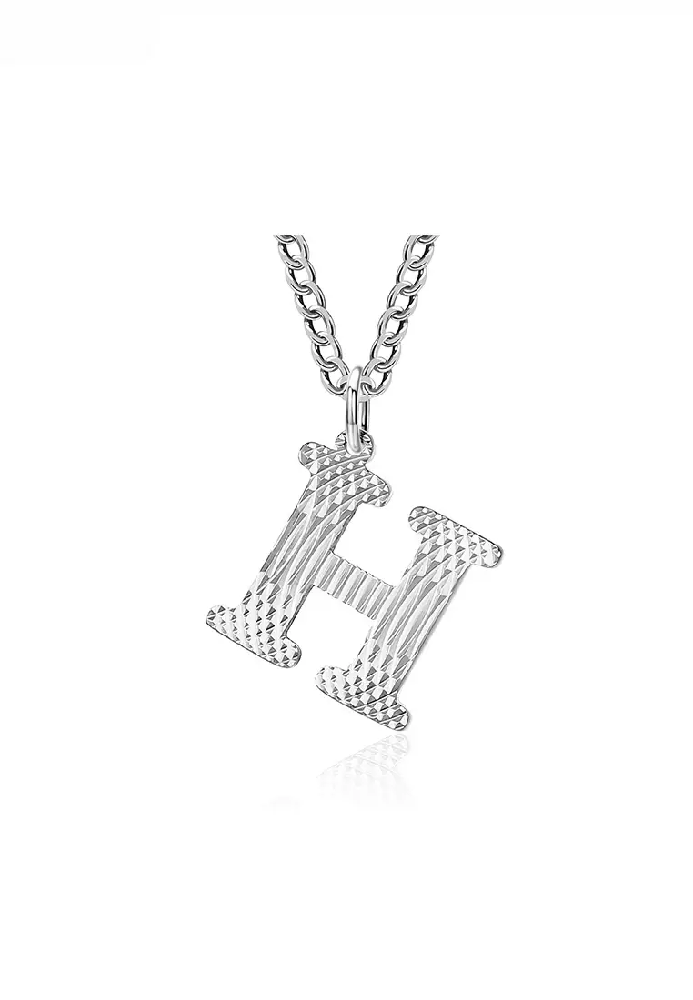 Unisex Design Titanium Steel Alphabet Pendant Necklace JW QF-DZ474