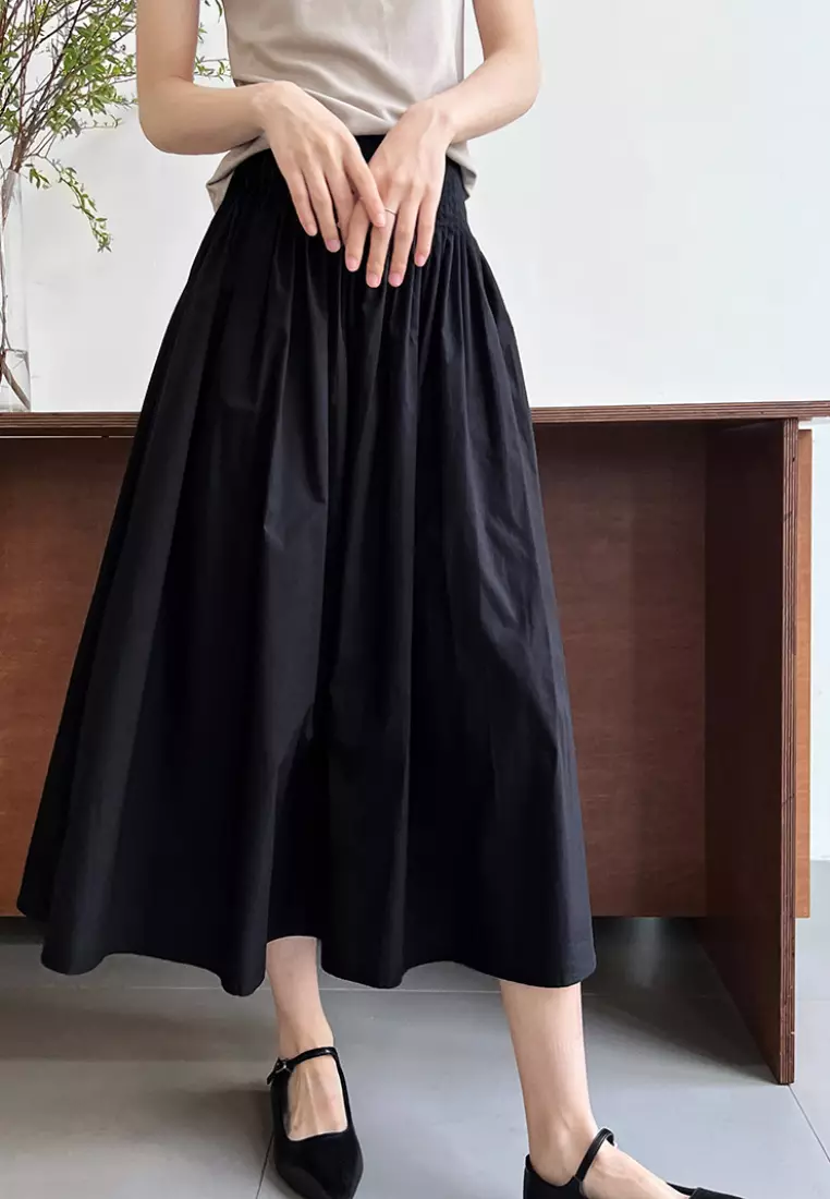 Elegant high waist pleated skirt K061708BK