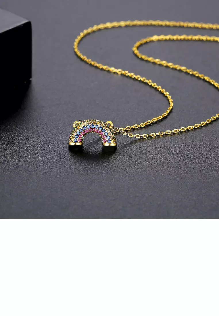 Rainbow cz necklace sales
