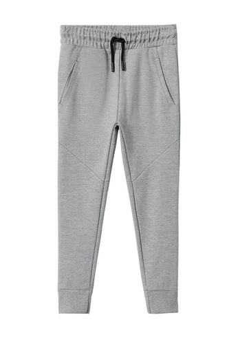 MANGO KIDS grey Seam Cotton Joggers F12F3KAA2E118AGS_1