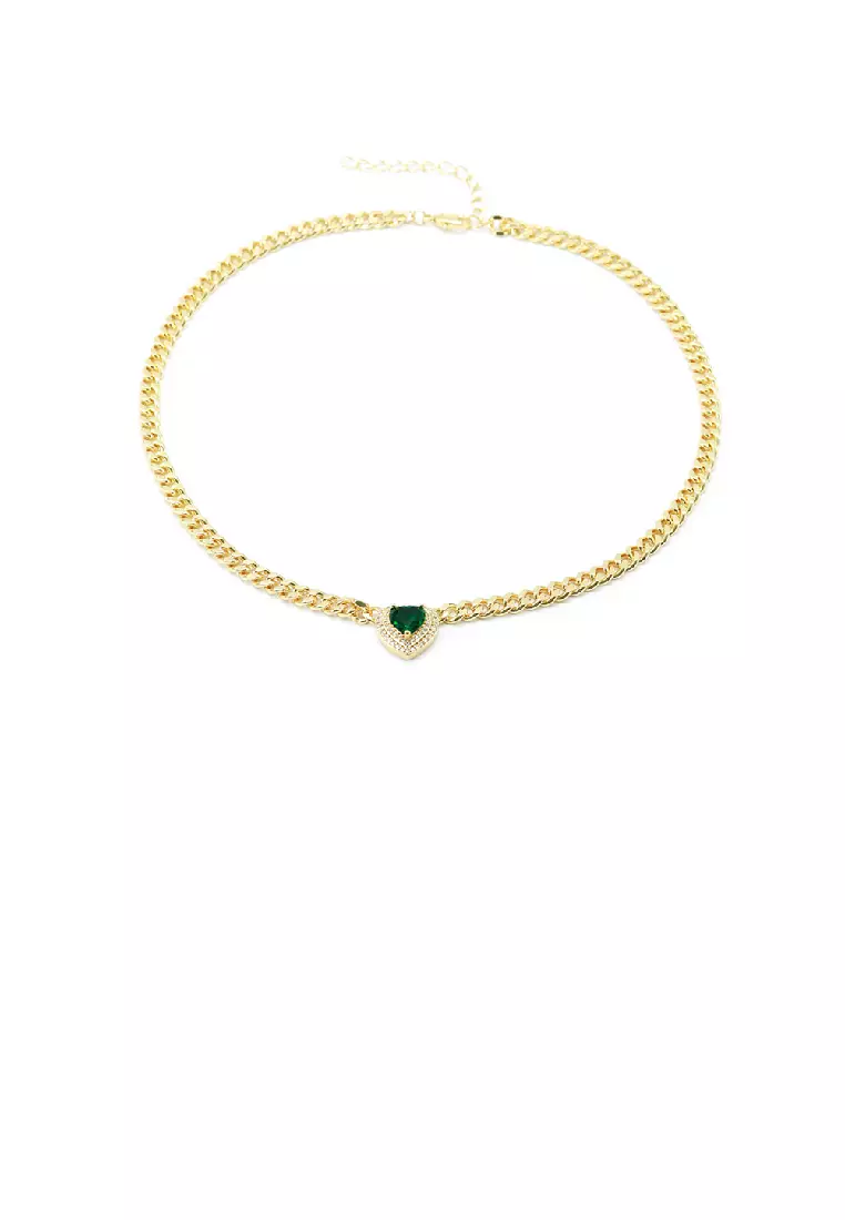 Gold heart choker sale