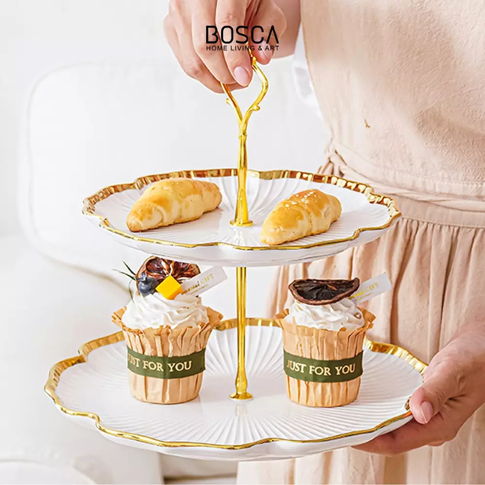 Jual Bosca Living Bosca Living Pettunia Flower Cake Tier Tempat Kue Tingkat Mewah Estetik