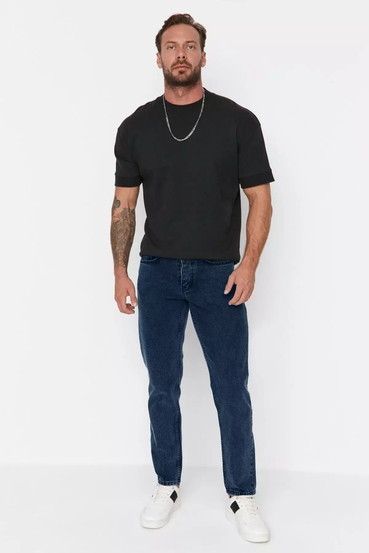 Navy 100% Cotton Essential Fit Jeans Tmnaw23Je00104