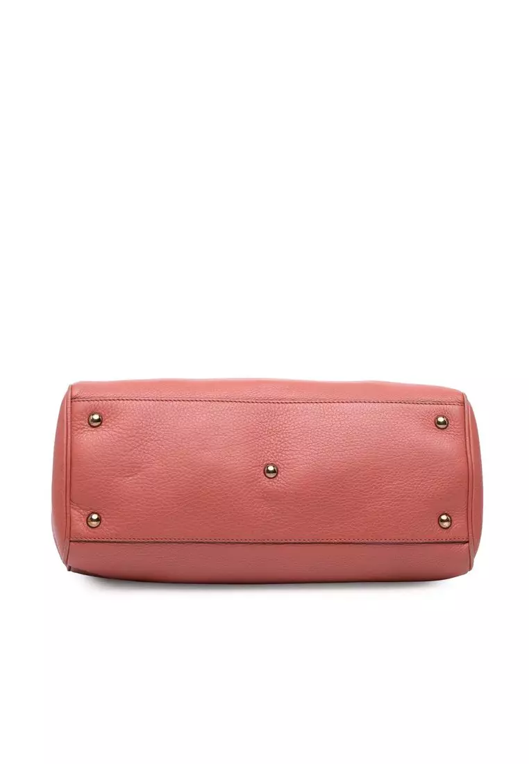 Pre-Loved Gucci Medium Calfskin Bamboo Shopper Satchel