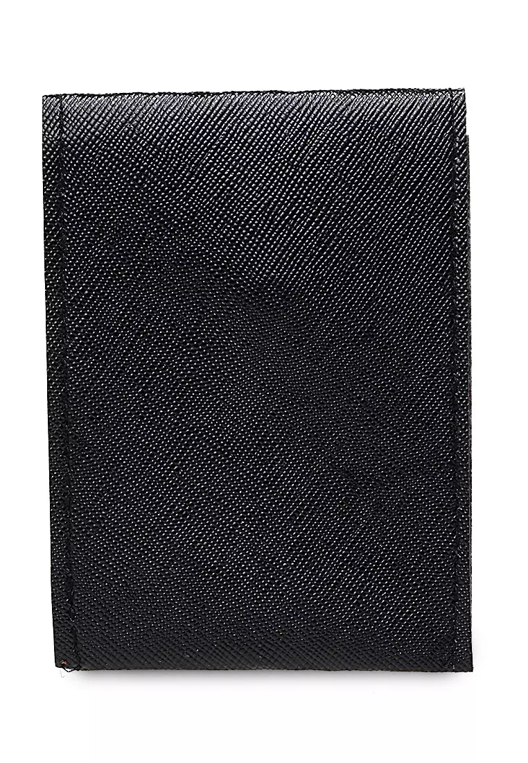 Manley Card Wallet Motif Polos Pengait Kancing Design Simple - Hitam