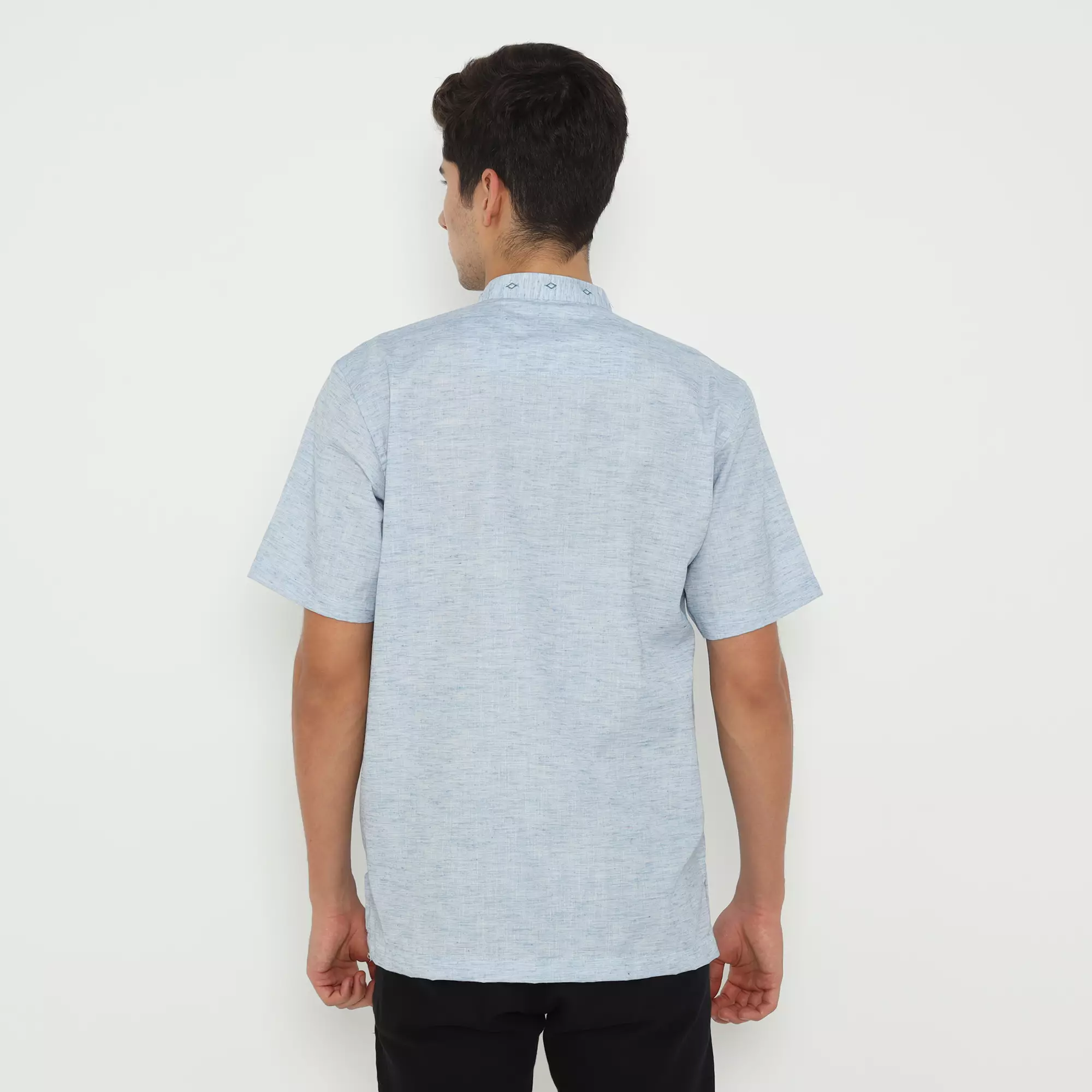 Platini Kemeja Pria Koko Shanghai Lengan Pendek Katun 031019.21 BLUE