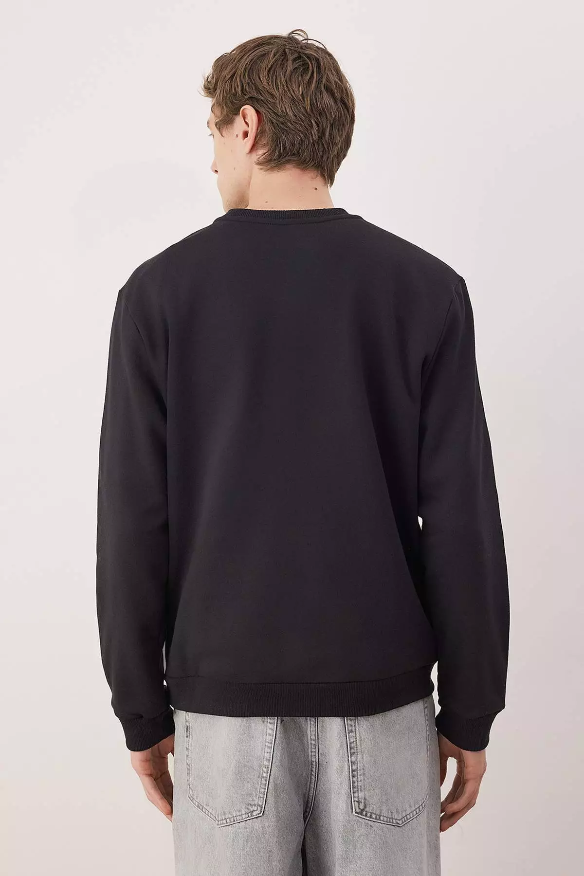 Black-Khaki-Beige 3-Pack Regular/Normal Fit Basic Fleece Inside Sweatshirt Tmnaw26Sw00006
