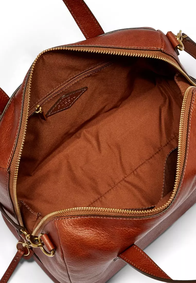 Fossil Sydney Leather Satchel Medium Brown Tas Wanita - SHB1978-210