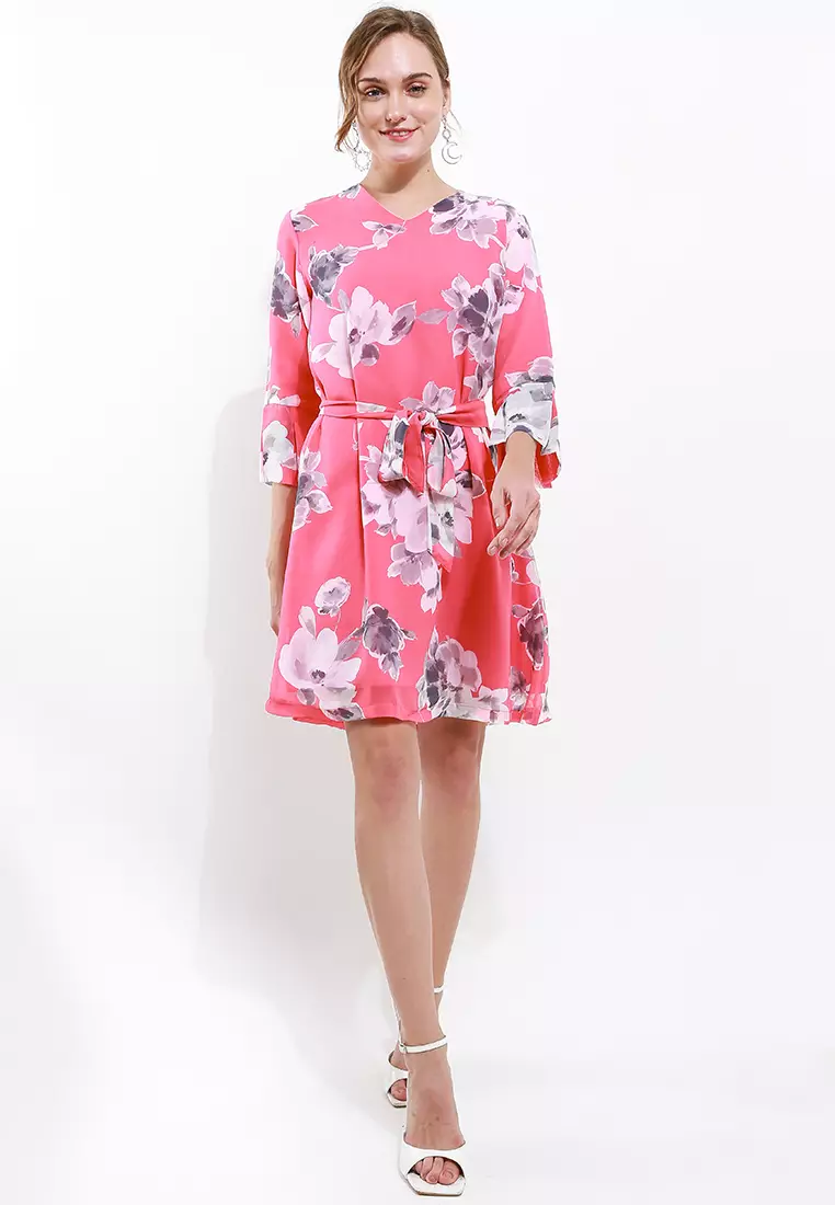 Chanira Piper Dress-Pink Multi