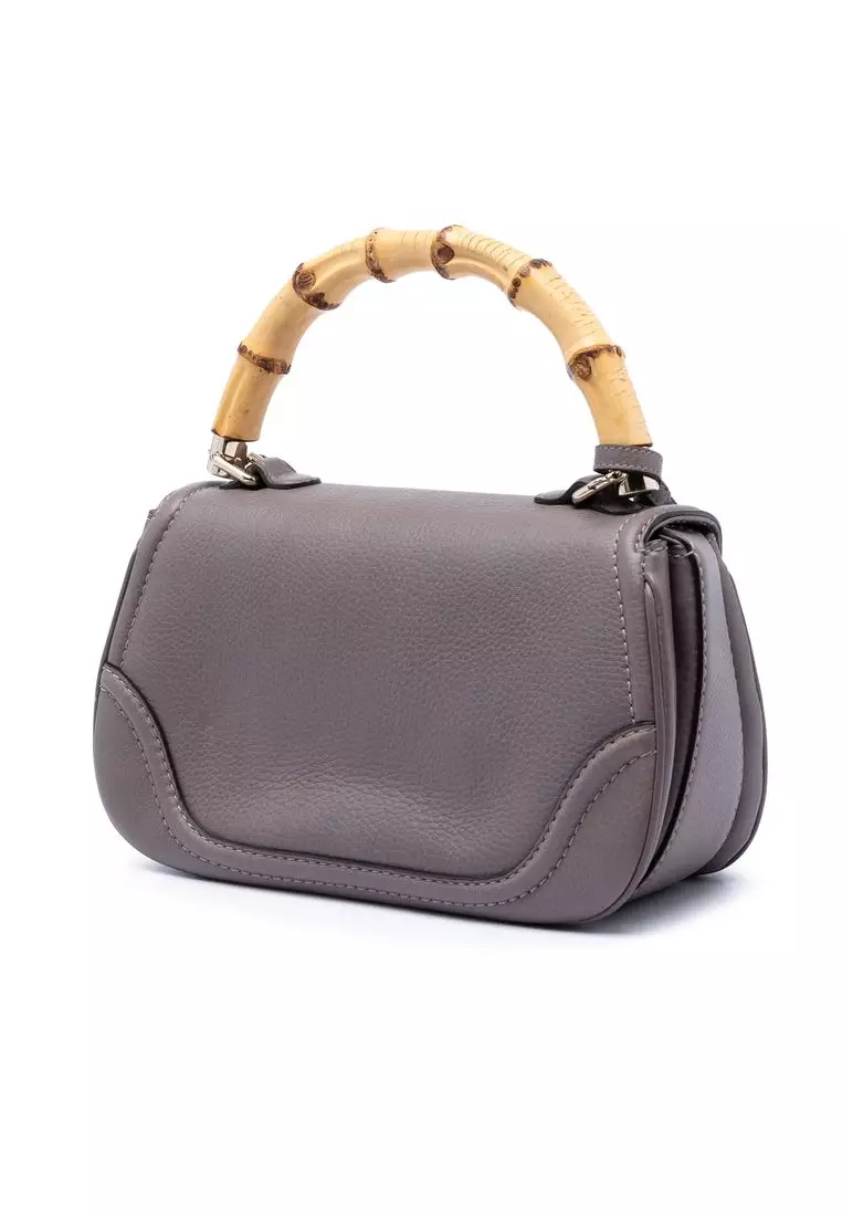 Pre-Loved Gucci Medium Leather New Bamboo Satchel