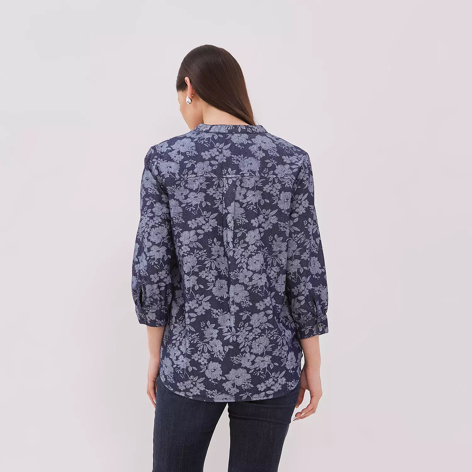 DUST Blouse Denim Swari Azka Flower (D.13186)
