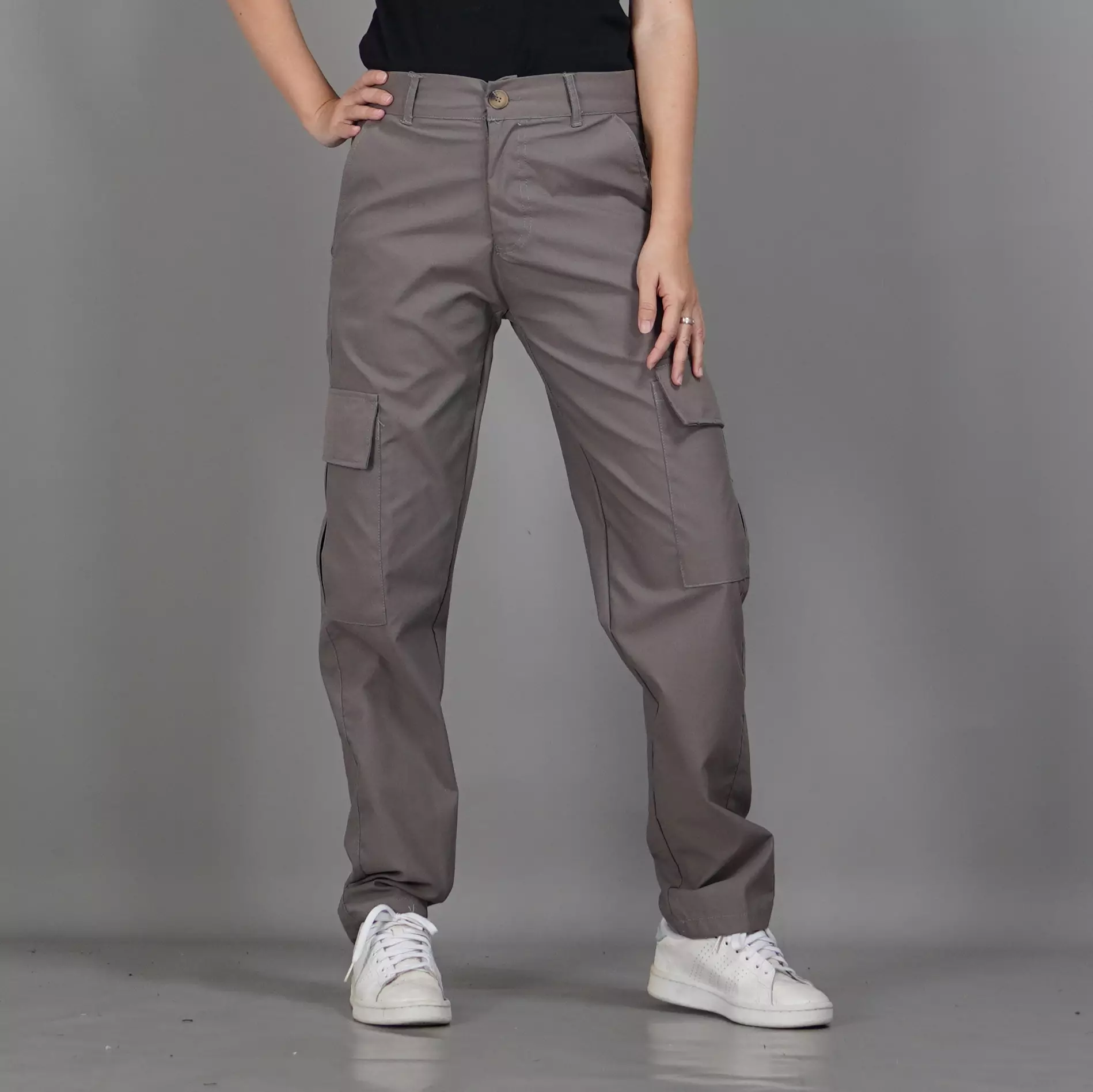  RAYSA Celana Cargo Wanita Cargo Pants Wanita - ABU MUDA