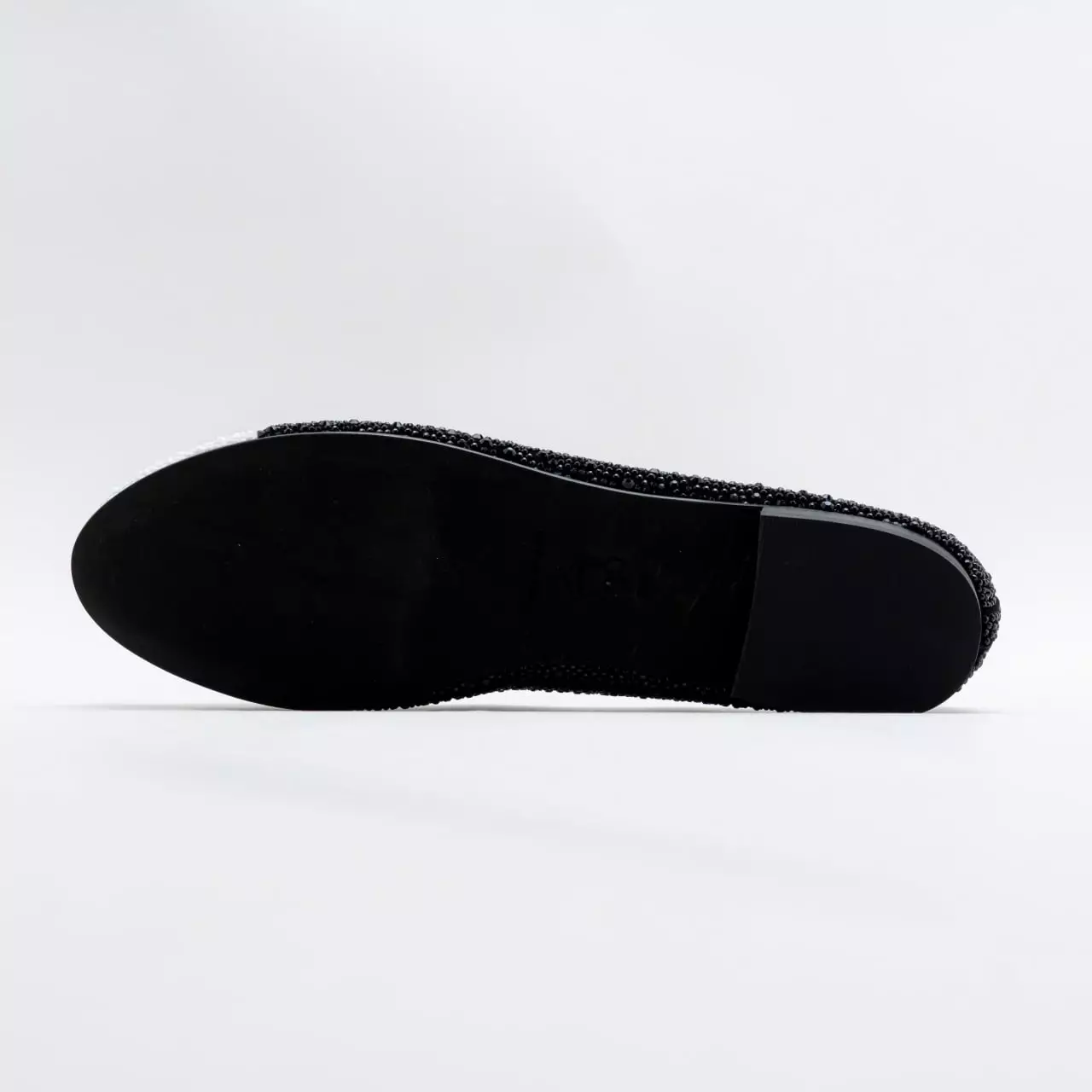 Cap-Toe Crystal Suede Ballet Flats Perfect Black