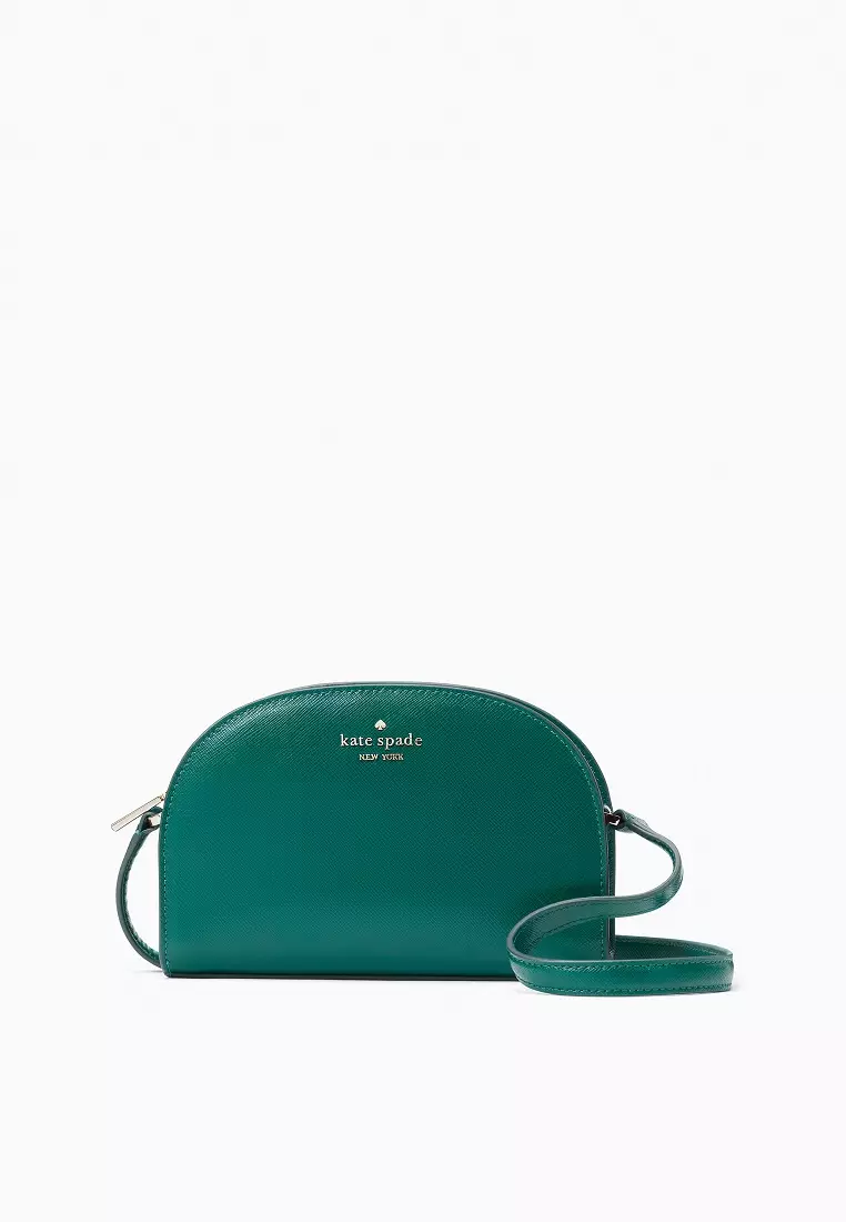 Green leather dome crossbody bag online