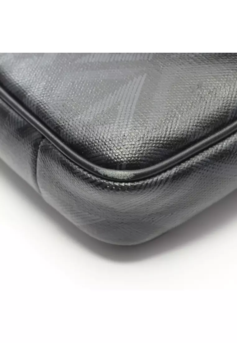 Pre-Loved Christian Dior CD Diamond Shoulder bag PVC leather black