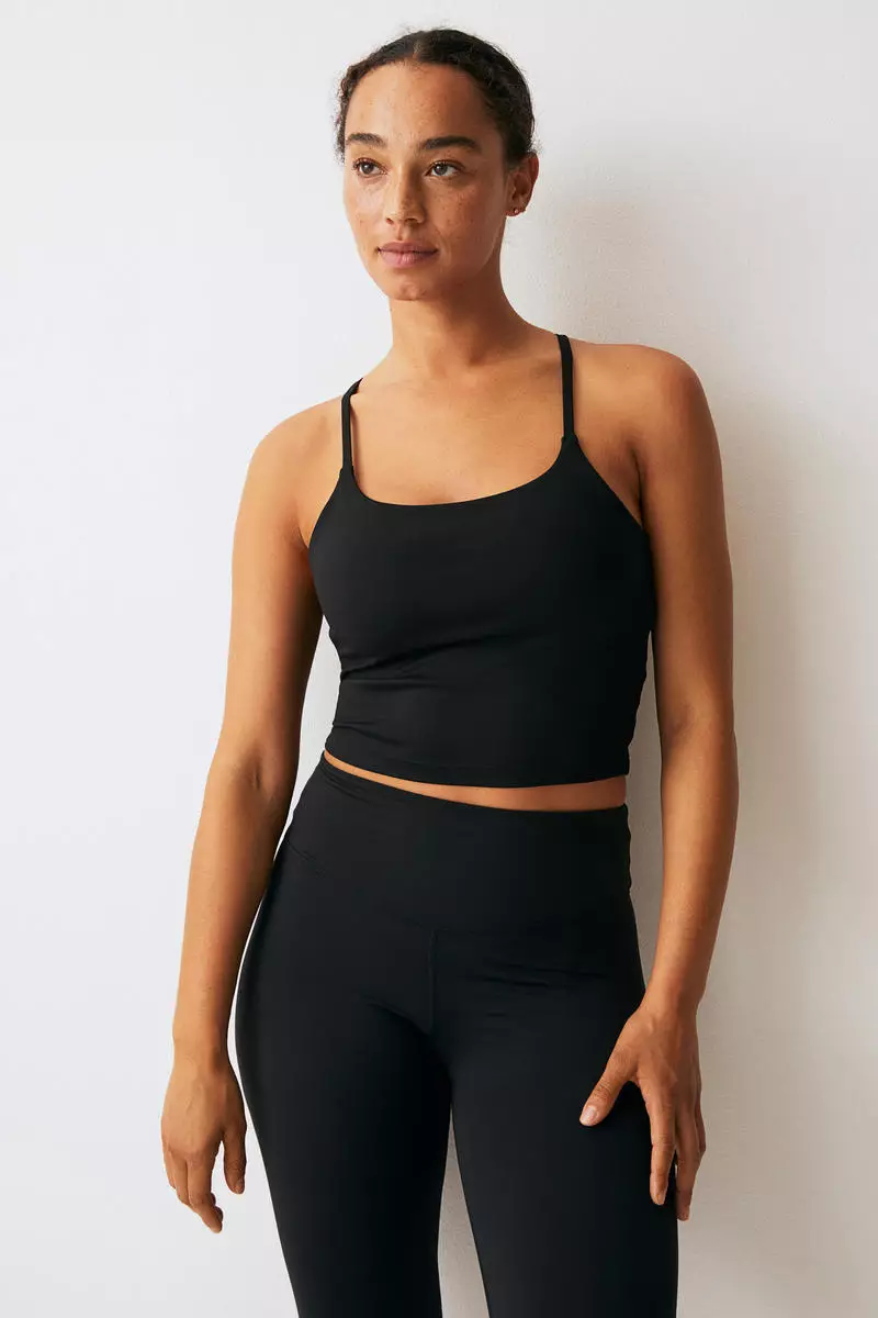 Buy H&M DryMove™ Cropped sports vest top 2024 Online