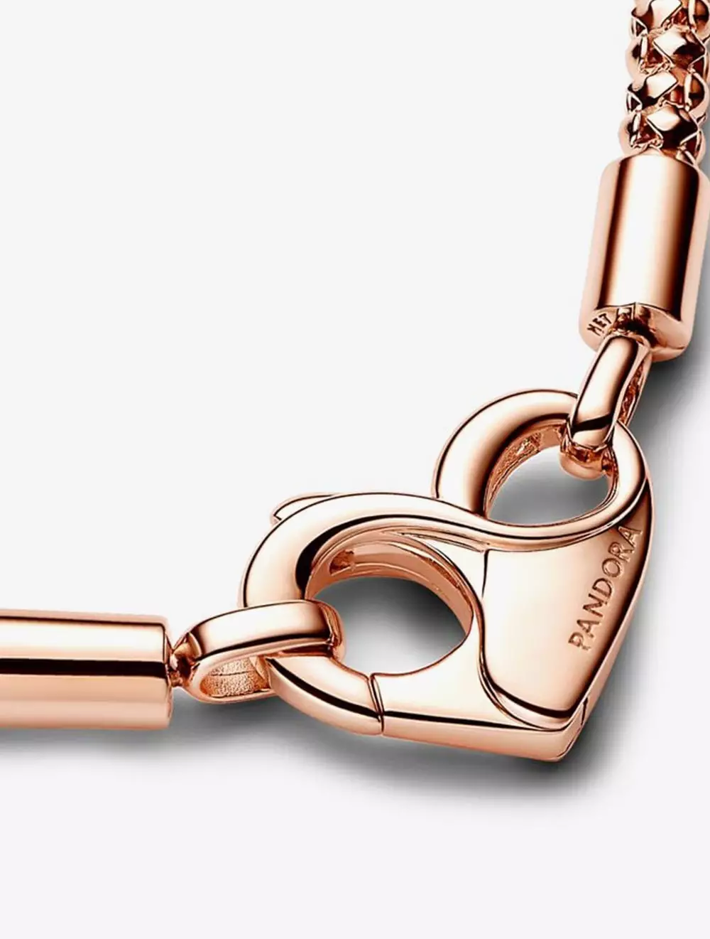 Studded chain 14k rose gold-plated bracelet with heart clasp