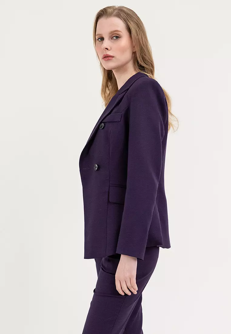 Textured Double Breasted Blazer